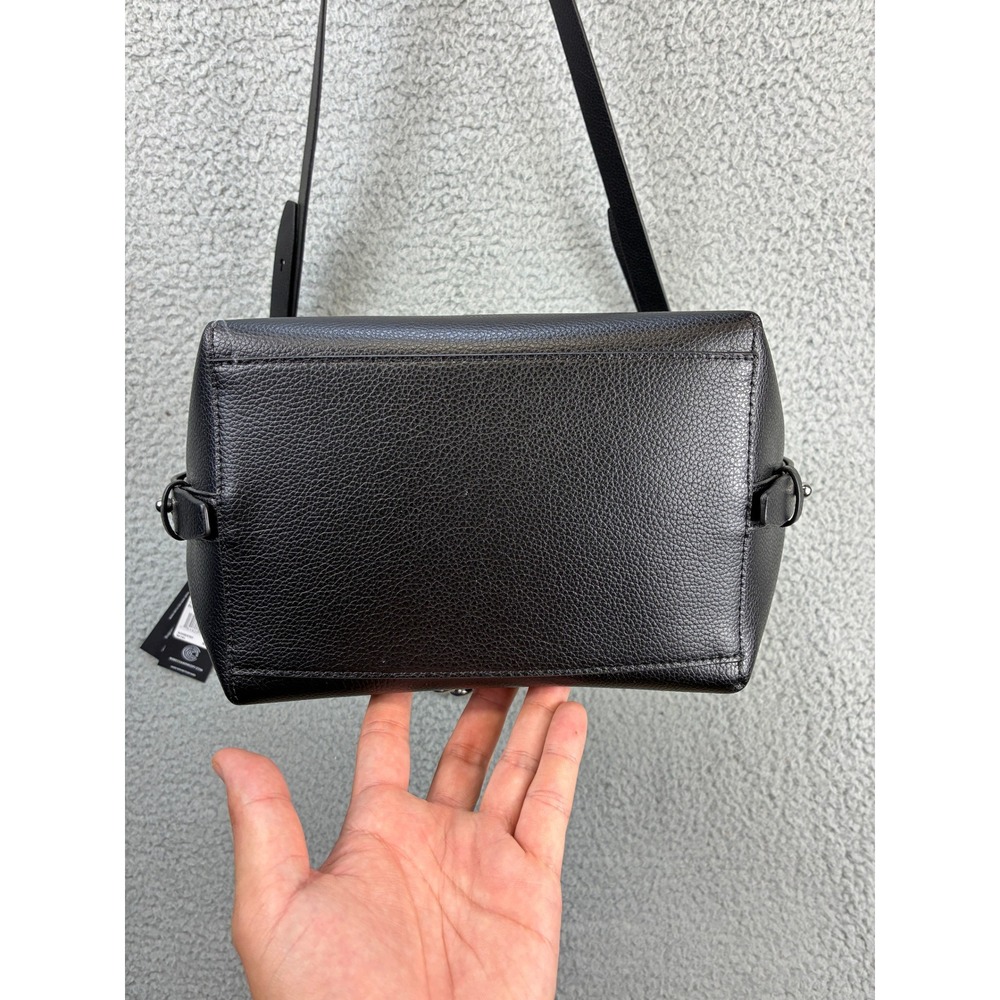 Rebecca Minkoff Kate Large Bucket Bag Womens OS Black Leather Silver Chain Purse - Picture 7 of 16